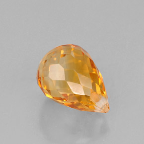Citrino naranja natural de 1,54 ct, briolette, VVS