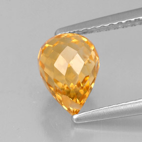Citrino naranja natural de 1,54 ct, briolette, VVS-VS