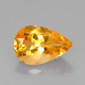 Citrino amarillo natural de 3,42 ct, en forma de pera, VVS