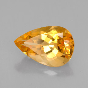 Citrino amarillo natural de 3,42 ct, en forma de pera, VVS