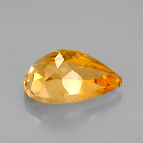 Citrino amarillo natural de 3,42 ct, en forma de pera, VVS