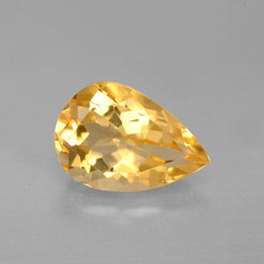 Citrino amarillo natural de 2,74 ct, en forma de pera, VVS