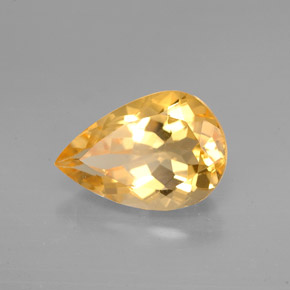 Citrino amarillo natural de 2,74 ct, en forma de pera, VVS