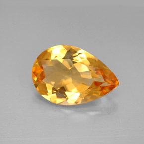 Citrino amarillo natural de 2,31 ct, en forma de pera, VVS