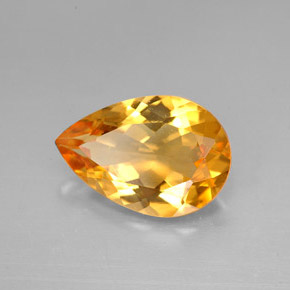 Citrino amarillo natural de 2,31 ct, en forma de pera, VVS
