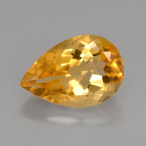 Citrino amarillo natural de 2,90 ct, en forma de pera, VVS