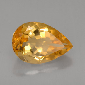 Citrino amarillo natural de 2,90 ct, en forma de pera, VVS