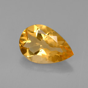 Citrino amarillo natural de 2,59 ct, en forma de pera, VVS-VS