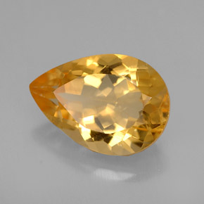 Citrino amarillo natural de 3,71 ct, en forma de pera, VVS-VS