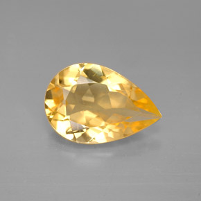 Citrino amarillo natural de 2,44 ct, en forma de pera, VVS-VS