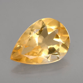 Citrino amarillo natural de 3,40 ct, en forma de pera, VVS