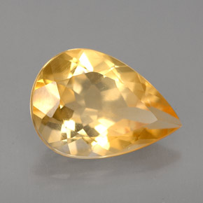 Citrino amarillo natural de 3,40 ct, en forma de pera, VVS