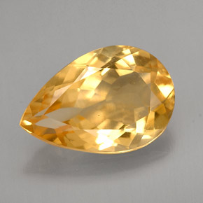 Citrino amarillo natural de 2,63 ct, en forma de pera, VVS