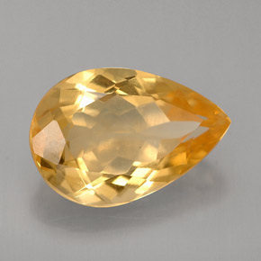 Citrino amarillo natural de 2,63 ct, en forma de pera, VVS