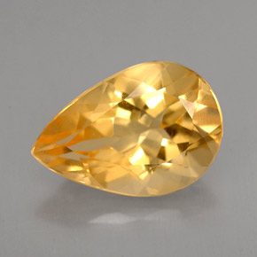 Citrino amarillo natural de 3,24 ct, en forma de pera, VVS