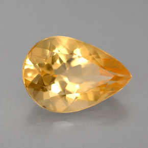 Citrino amarillo natural de 3,24 ct, en forma de pera, VVS