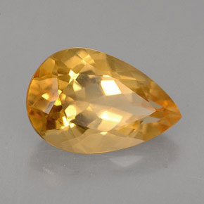 Citrino amarillo natural de 2,52 ct, en forma de pera, VS