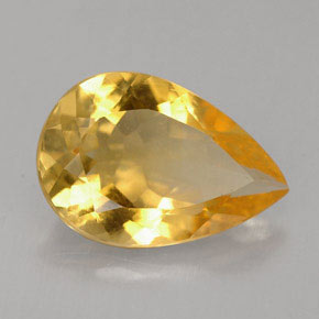 Citrino amarillo natural de 2,31 ct, en forma de pera, VVS