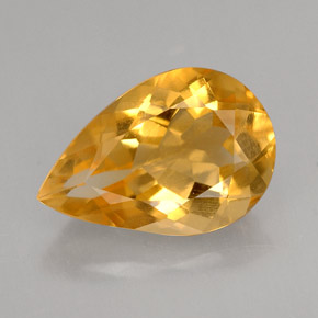 Citrino amarillo natural de 2,53 ct, en forma de pera, VVS