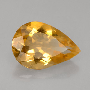 Citrino amarillo natural de 2,53 ct, en forma de pera, VVS