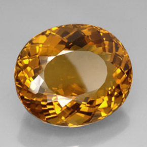 Citrino marrón natural de 134,85 ct, corte óvalo, IF
