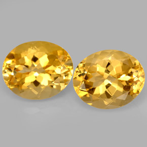 Gemas de citrino amarillo natural de  ct, corte óvalo, VVS