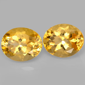 Gemas de citrino amarillo natural de  ct, corte óvalo, VVS