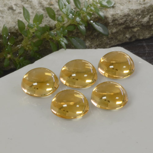 Gemas de citrino dorado natural de 10,33 ct, corte redondo, transparente