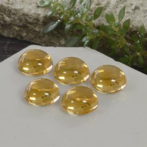 Gemas de citrino dorado natural de 10,33 ct, corte redondo, transparente