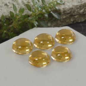 Gemas de citrino dorado natural de 10,33 ct, corte redondo, transparente