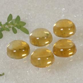Gemas de citrino dorado natural de 10,94 ct, corte redondo, transparente
