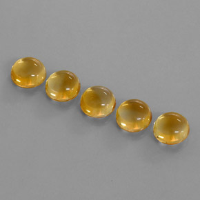 Gemas de citrino dorado natural de 10,64 ct, corte redondo, transparente