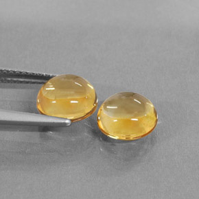 Gemas de citrino amarillo natural de  ct, corte redondo, transparente