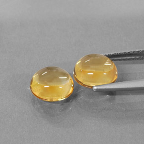 Gemas de citrino amarillo natural de  ct, corte redondo, transparente