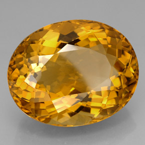 Citrino amarillo natural de 126,20 ct, corte óvalo, VVS