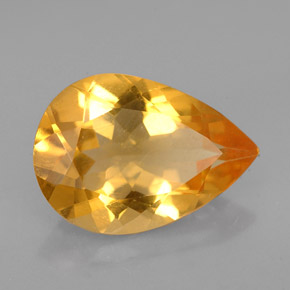 Citrino amarillo natural de 3,05 ct, en forma de pera, VVS