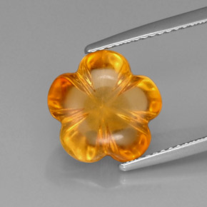 Citrino amarillo natural de 5,39 ct, corte flor, transparente