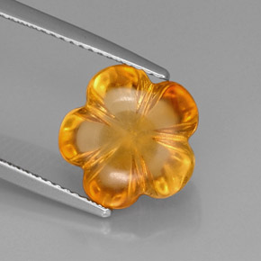 Citrino amarillo natural de 5,39 ct, corte flor, transparente
