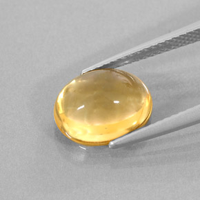 Citrino amarillo natural de 3,24 ct, corte óvalo, transparente