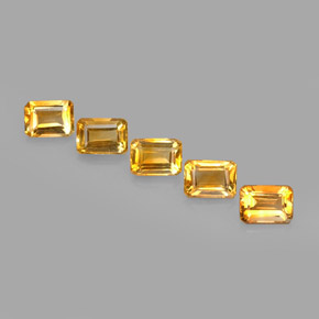 Gemas de citrino amarillo natural de  ct, corte esmeralda, VVS-VS