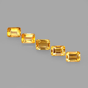 Gemas de citrino amarillo natural de  ct, corte esmeralda, VVS-VS