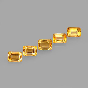 Gemas de citrino amarillo natural de  ct, corte esmeralda, VVS-VS
