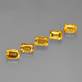 Gemas de citrino amarillo natural de  ct, corte esmeralda, VVS-VS
