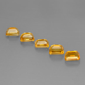 Gemas de citrino amarillo natural de  ct, corte esmeralda, VVS-VS