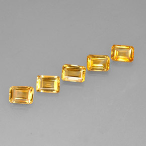 Gemas de citrino amarillo natural de  ct, corte esmeralda, VVS-VS