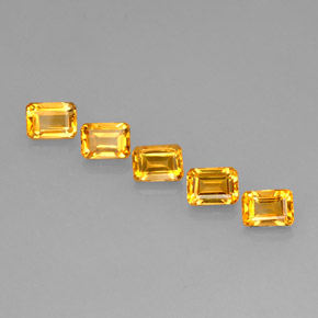 Gemas de citrino amarillo natural de  ct, corte esmeralda, VVS-VS