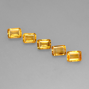 Gemas de citrino amarillo natural de  ct, corte esmeralda, VVS-VS