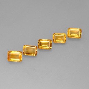 Gemas de citrino amarillo natural de  ct, corte esmeralda, VVS-VS
