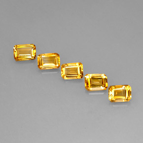 Gemas de citrino amarillo natural de  ct, corte esmeralda, VVS-VS