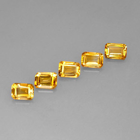Gemas de citrino amarillo natural de  ct, corte esmeralda, VVS-VS